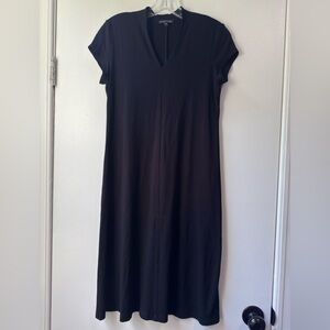Eileen Fisher Black Cap Sleeve V-Neck Dress Size XS
